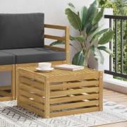 vidaXL Utomhusbord Massivt Akaciaträ Vit 59 x 59 x 37 cm