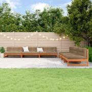 vidaXL Trädgård loungemöbler 6 pcs VaxBrun Massivt furu