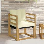 vidaXL Utomhussoffa Massivt Akaciaträ och Textilene Vit