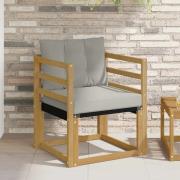 vidaXL Utomhussoffa Massivt Akaciaträ och Textilene Vit