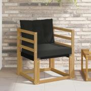 vidaXL Utomhussoffa Massivt Akaciaträ och Textilene Vit