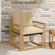 vidaXL Utomhussoffa Massivt Akaciaträ och Textilene Vit