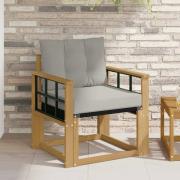 vidaXL Utomhussoffa Massivt Akaciaträ och Textilene Vit