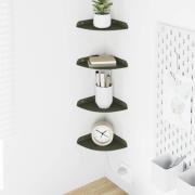 vidaXL Flytande hylla med hylla 4 pcs Olivgrön 15 x 15 x 2 cm
