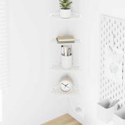 vidaXL Flytande hylla med hylla med lagring 4 pcs Vit 15 x 15 x 2 cm