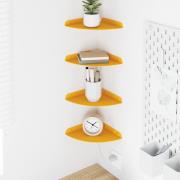 vidaXL Flytande hylla med hylla 4 pcs Senapsgul 18 x 18 x 2 cm
