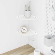 vidaXL Flytande hylla med hylla med lagring 2 pcs Vit 18 x 18 x 2 cm