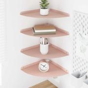 vidaXL Flytande hylla med hylla med lagring 4 pcs Rosa 30 x 30 x 2 cm
