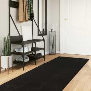 vidaXL Mellanhög mjuk och tvättbar matta HUARTE Svart 1000 x 80 cm