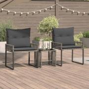 vidaXL Utemöbelset med kudde 7 pcs Grå och mörkgrå konstrotting