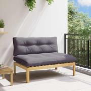 vidaXL Mellansoffa Ljust akaciet och mörkgrå 120 x 80 x 82 cm