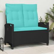 vidaXL Trädgårdsbänk med kudde 105 x 60 x 112 cm stål