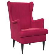 vidaXL fåtölj Vinröd Sammet