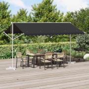 vidaXL Fristående markis 4 × 3 m Polyester Antracit