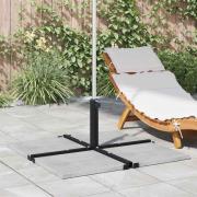 vidaXL Parasolbas för 25–50 mm pole Svart Pulverlackerat stål