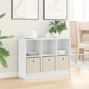 vidaXL Sideboard med låda Vit 88,5 x 27,5 x 63,5 cm