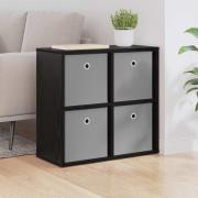 vidaXL Sideboard med låda Svart Ek 59,5 x 27 x 57 cm