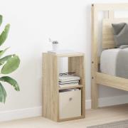 vidaXL Sängbord med låda Sonoma-ek 25,5 x 22 x 49,5 cm Konstruerat trä