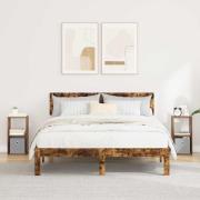 vidaXL Sängbord 2 pcs Rökt ek 25,5 x 22 x 49,5 cm Konstruerat trä