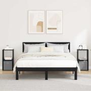 vidaXL Sängbord 2 pcs Svart Ek 30,5 x 27 x 59,5 cm Konstruerat trä