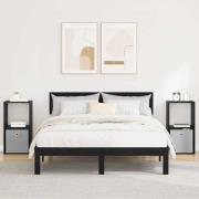 vidaXL Sängbord 2 pcs Svart Ek 35 x 32 x 68,5 cm Konstruerat trä