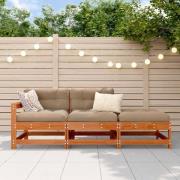 vidaXL Sektionell Soffa Enheter 3 Stycke VaxBrun Massivt furu