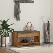 vidaXL Hallbänk Gammalt trä 83 x 38 x 45 cm Konstruerat Trä och Tyg