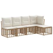 vidaXL Utomhussoffset med kudde 2 pcs Naturlig Polyester