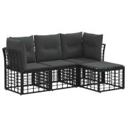 vidaXL Utomhussoffset Svart Polyester