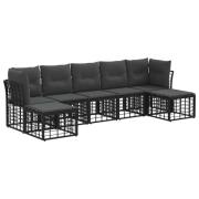 vidaXL Utomhussoffset med kudde 4 pcs Svart Polyester