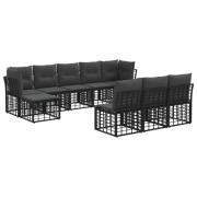 vidaXL Utomhussoffset med kudde 4 pcs Svart och Mörkgrå Polyester