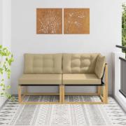 vidaXL Sektionell Soffa Enheter med kudde Vit 162,5 x 83 x 73 cm