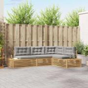 vidaXL 4 Stycke Utomhussoffset Polyester Vit