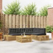 vidaXL 5 Stycke Utomhussoffset Polyester Vit