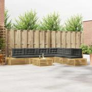 vidaXL 7 Stycke Utomhussoffset Polyester Vit