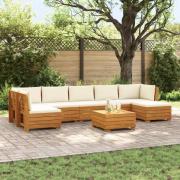 vidaXL Utomhussoffset med kudde 8 Stycke Brun Massivt Akaciaträ
