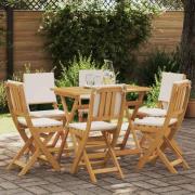 vidaXL Utemöbler Bistro Stolar 6 pcs Gräddvit 38 x 46 x 85 cm