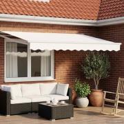 vidaXL Manuell utdragbar markis med LED-lampor Vit 2,5 x 2 m