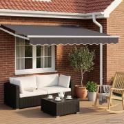 vidaXL Manuell utdragbar markis med LED-lampor 3 x 2,5 m