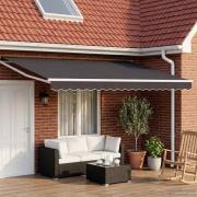 vidaXL Manuell utdragbar markis med LED-lampor 4 × 3 m