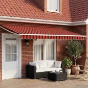 vidaXL Manuell utdragbar markis med LED-lampor 5 x 3 m