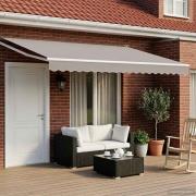 vidaXL Manuell utdragbar markis med LED-lampor 5 x 3 m