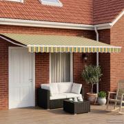 vidaXL Manuell utdragbar markis med LED-lampor Grön, Gul, Vit 5 x 3 m