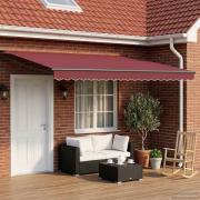 vidaXL Manuell utdragbar markis med LED-lampor 4,5 × 3 m