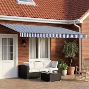 vidaXL Manuell utdragbar markis med LED-lampor 5 x 3 m