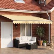 vidaXL Manuell utdragbar markis med LED-lampor 5 x 3 m