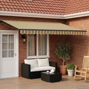 vidaXL Manuell utdragbar markis med LED-lampor 5 x 3 m