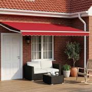 vidaXL Elektrisk Retraktabel Markis Röd 4 × 3 m