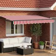 vidaXL Elektrisk Retraktabel Markis Röd och Vit 2,5 x 2 m