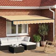 vidaXL Elektrisk Retraktabel Markis Gul och Vit 3 x 2,5 m